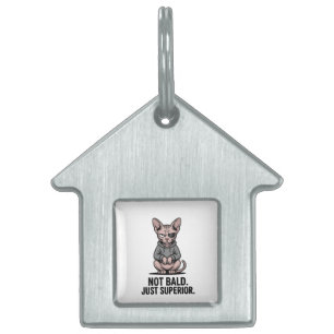Superior Sphynx Cat Attitude Illustration Pet ID Tag