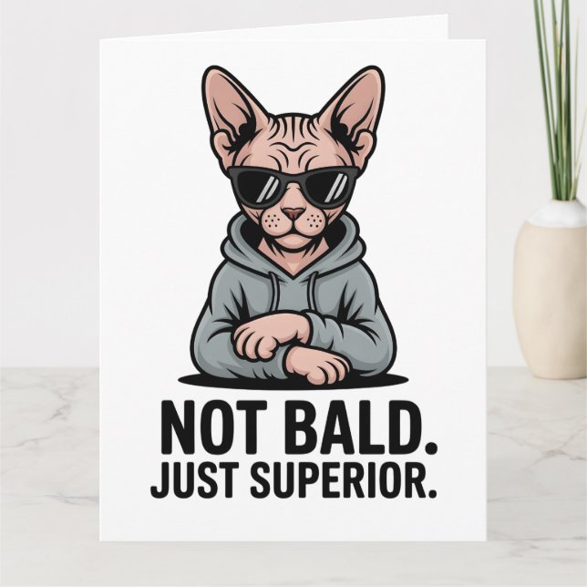 Superior Sphynx Cat Sarcastic Attitude Art Card (Front)