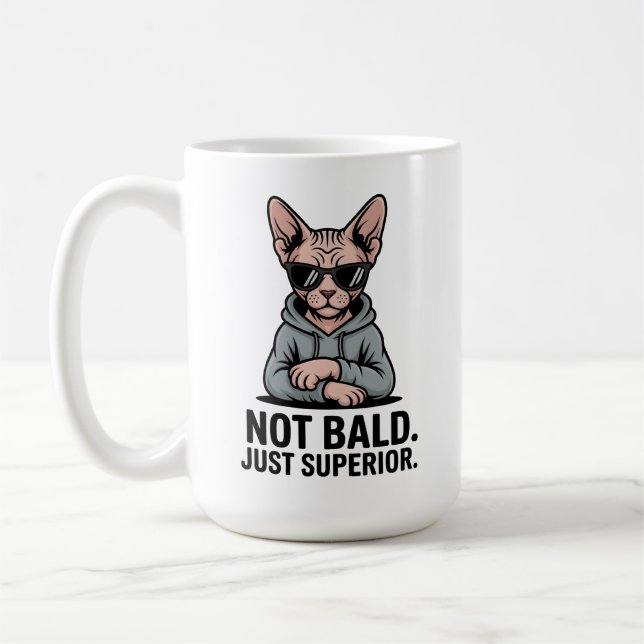 Superior Sphynx Cat Sarcastic Attitude Art Coffee Mug (Left)