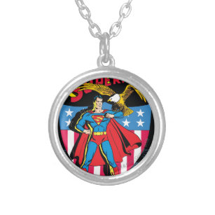 Superman #14 silver plated necklace