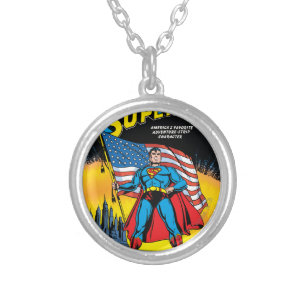 Superman #24 silver plated necklace