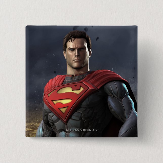 Superman 2 Inch Square Button (Front)