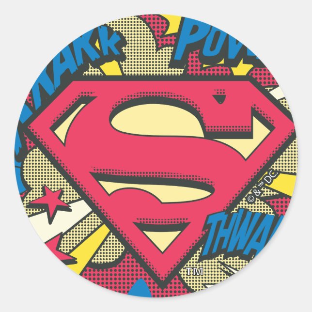 Superman 66 classic round sticker (Front)