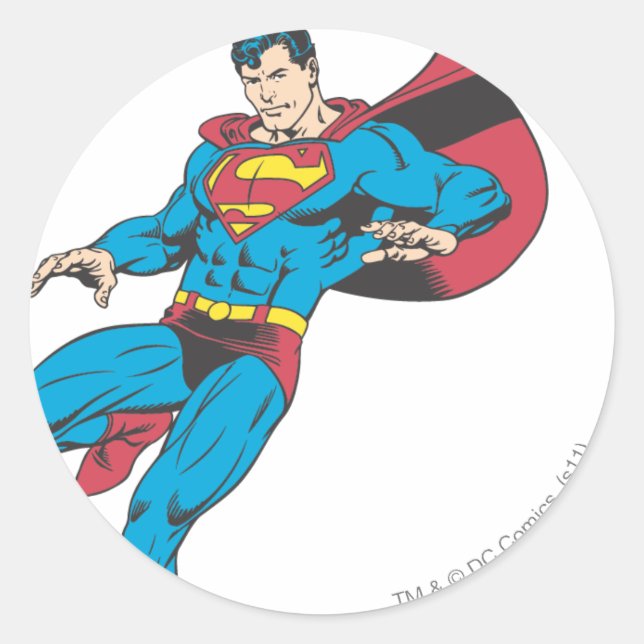 Superman 85 classic round sticker (Front)