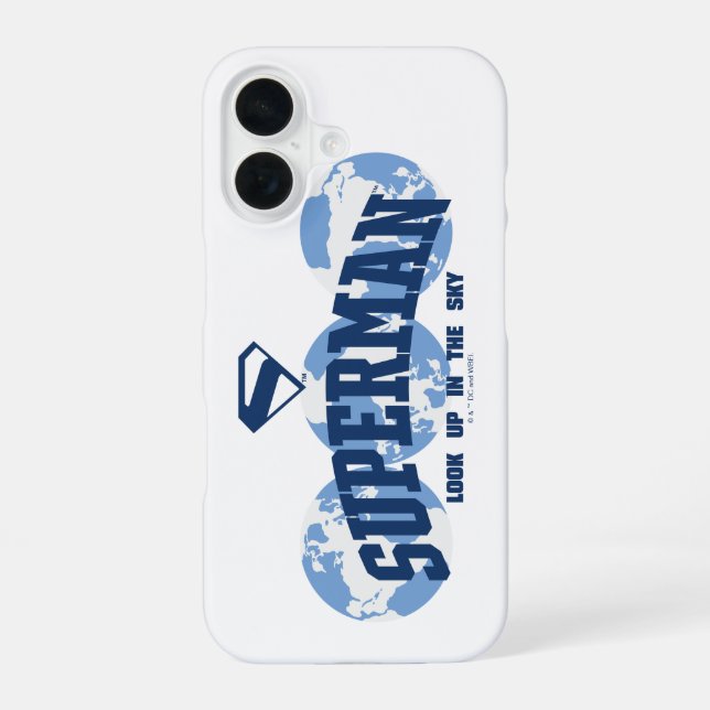 Superman Across the Globe iPhone 16 Case (Back)