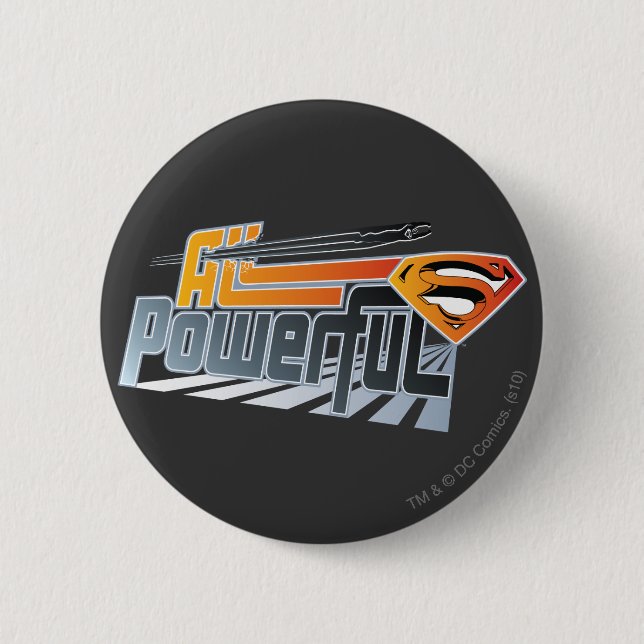 Superman All Powerful 2 Inch Round Button (Front)