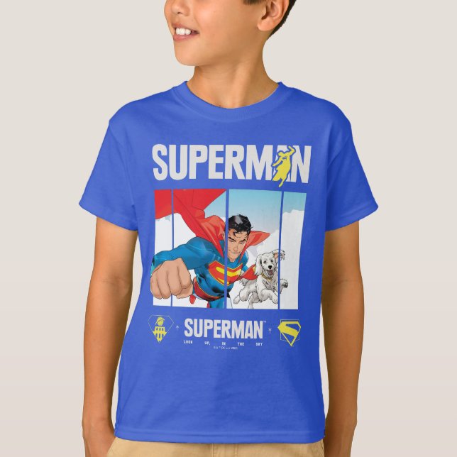 Superman and Krypto Take Flight T-Shirt (Front)
