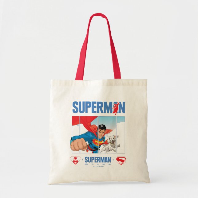 Superman and Krypto Take Flight Tote Bag (Front)