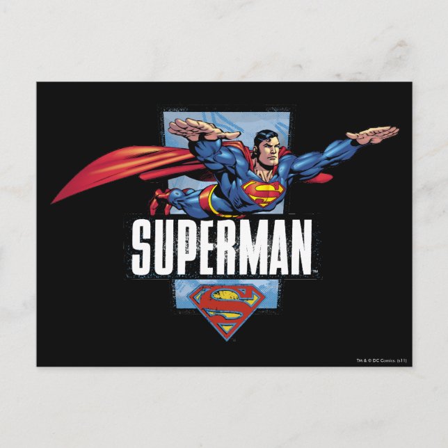 Superman and Logo Bordered Postcard (Front)