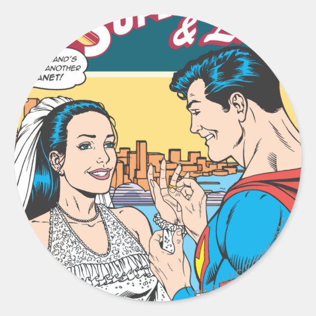 Superman and Lois Comic Classic Round Sticker (Front)