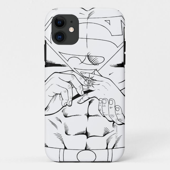Superman Black and White 3 Case-Mate iPhone Case (Back)