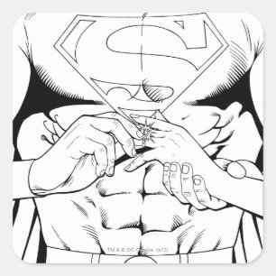 Superman Black and White 3 Square Sticker