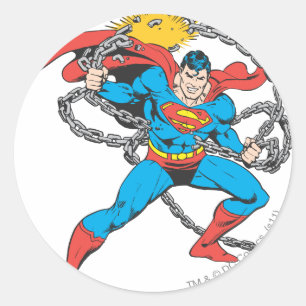 Superman Breaks Chains 3 Classic Round Sticker