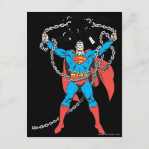Superman Breaks Chains Postcard