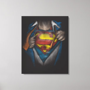 Superman   Chest Reveal Sketch Colorized Canvas Print