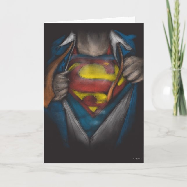 Superman | Chest Reveal Sketch Colorized Card (Front)