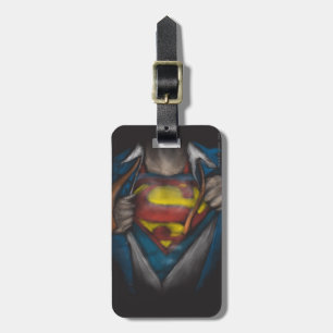 Superman   Chest Reveal Sketch Colorized Luggage Tag