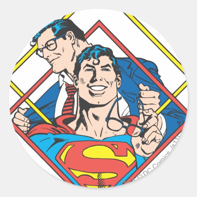 Superman/Clark Kent Classic Round Sticker (Front)