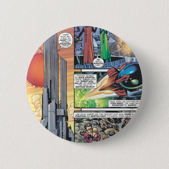 Superman Comic Panel - Clark's Origins 2 Inch Round Button (Front)
