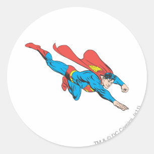 Superman Dives Right Classic Round Sticker