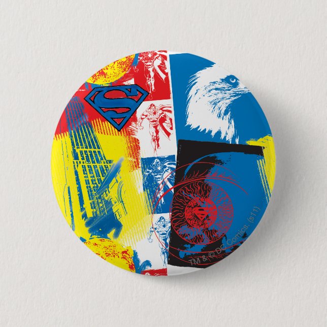 Superman Eagle Collage 2 Inch Round Button (Front)