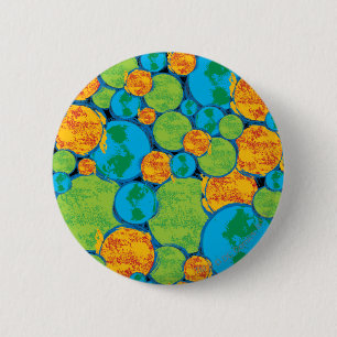 Superman Earth Collage 2 Inch Round Button