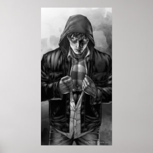 Superman Earth Cover - Black and White Poster
