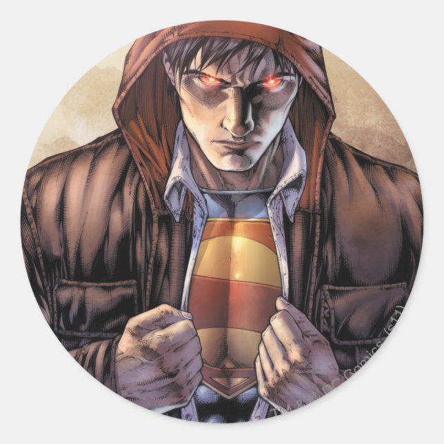 Superman Earth Cover - Colour Classic Round Sticker (Front)