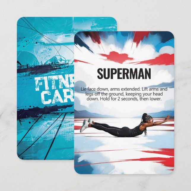 Superman Fitness Card with Blue Backing (Front/Back)