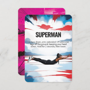Superman Fitness Card with Pink Backing