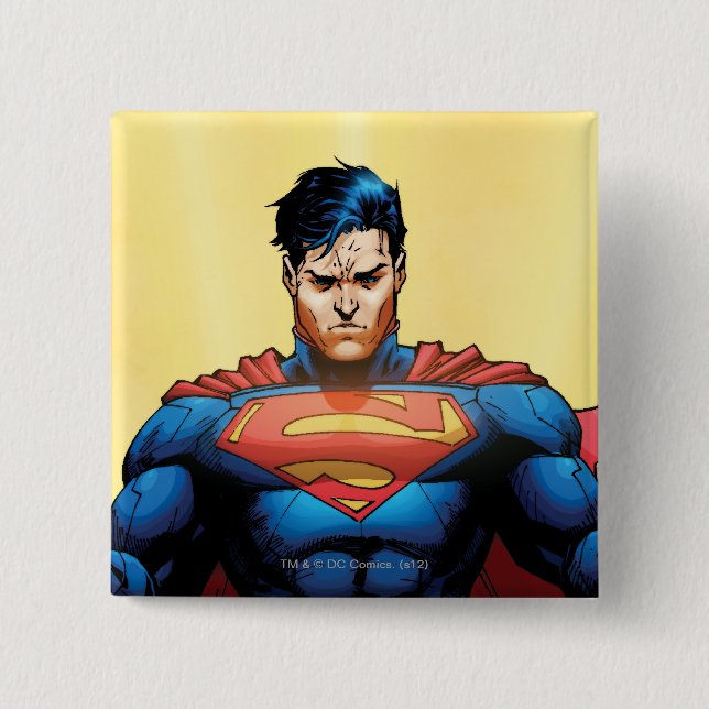 Superman Flying 2 Inch Square Button (Front)