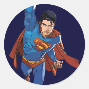 Superman Flying Forward Classic Round Sticker