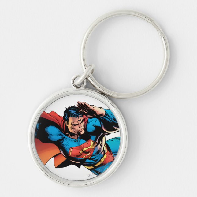 Superman Flying Kick Keychain (Front)