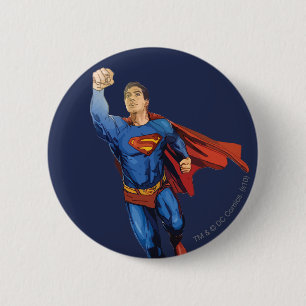 Superman Flying Left 2 Inch Round Button