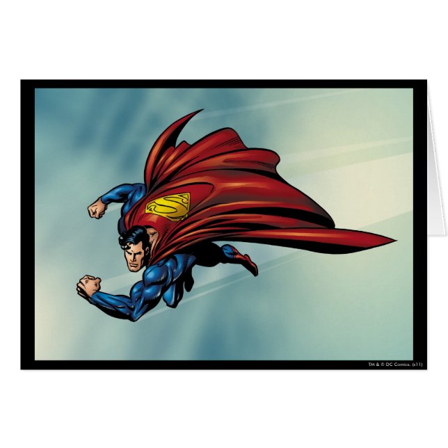 Superman flys with cape (Front Horizontal)