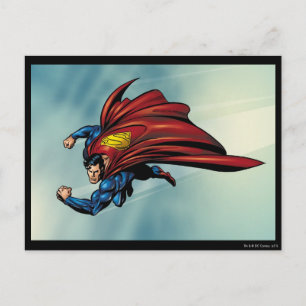 Superman flys with cape postcard
