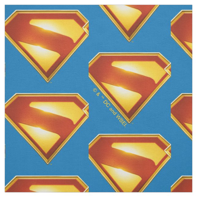Superman Golden S Shield Brilliance Fabric (Swatch)