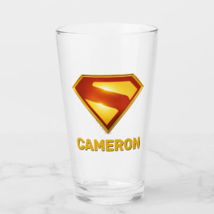 Superman Golden S Shield Brilliance Glass