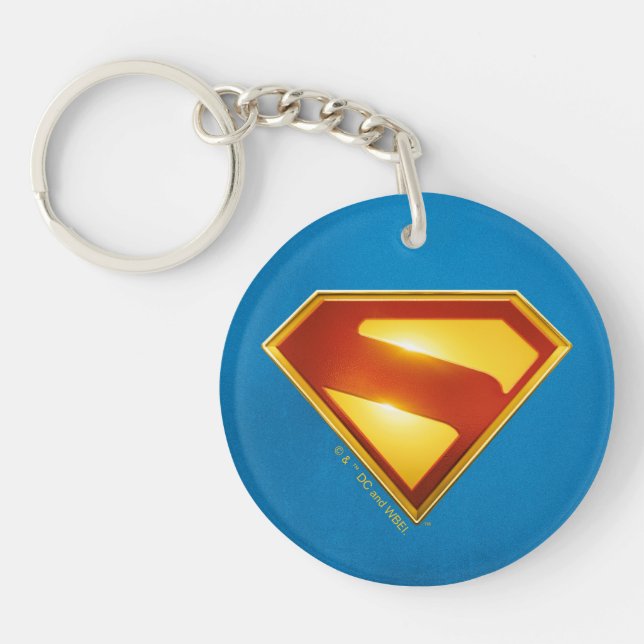 Superman Golden S Shield Brilliance Keychain (Front)