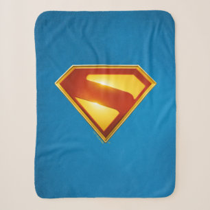 Superman Golden S Shield Brilliance Sherpa Blanket