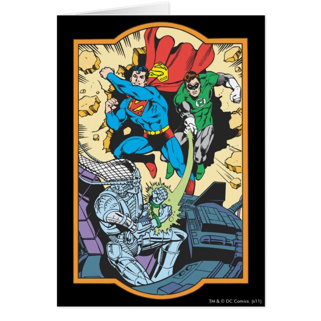 Superman & Green Lantern Combat Brainiac (Devant)