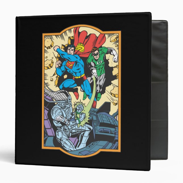 Superman & Green Lantern Fight Brainiac Binder (Front/Inside)