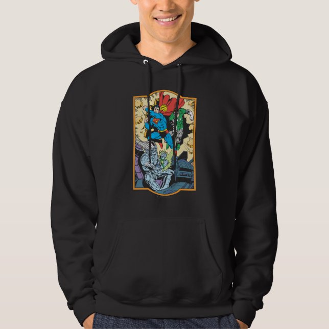 Superman & Green Lantern Fight Brainiac Hoodie (Front)