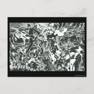 Superman Grey Collage Postcard