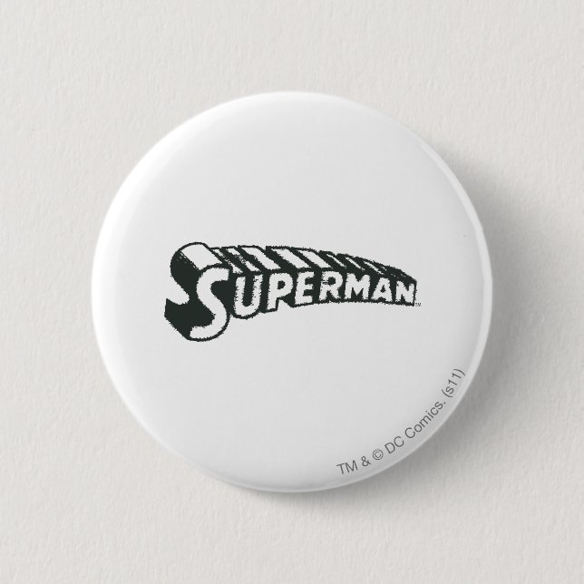Superman | Grunge Letters Logo 2 Inch Round Button (Front)