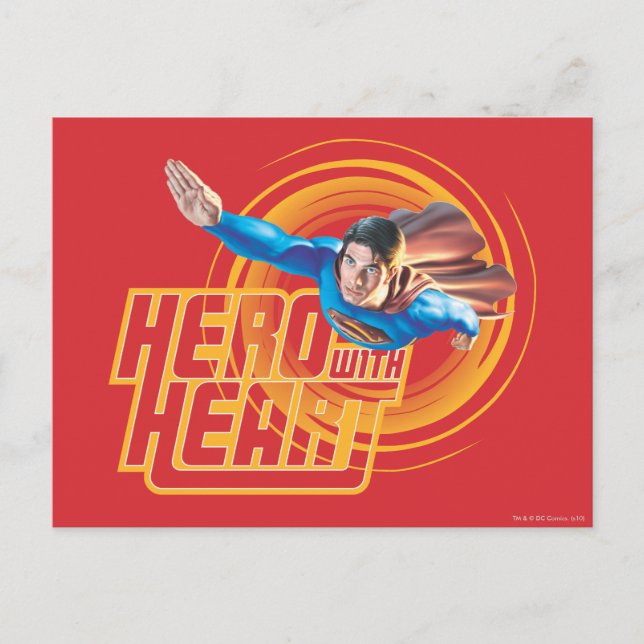 Superman Hero with Heart Postcard (Front)