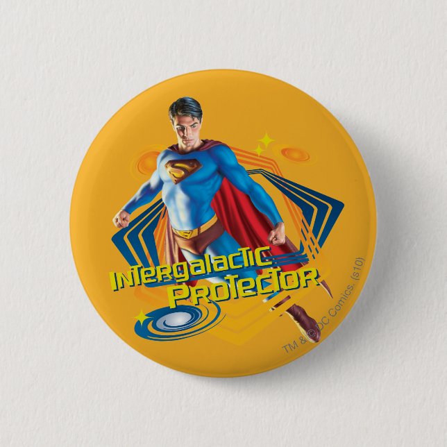 Superman Intergalactic Protector 2 Inch Round Button (Front)