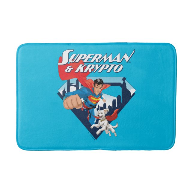 Superman & Krypto Soar Bath Mat (Front)
