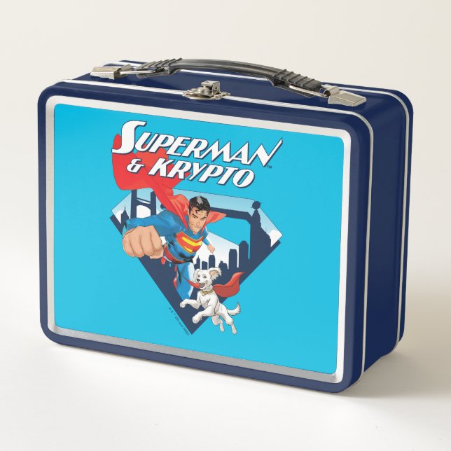 Superman & Krypto Soar Metal Lunch Box (Front)