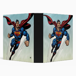 Superman leaps upward binder